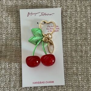 Betsey Johnson Cherry Key Chain/Bag Charm, NWT